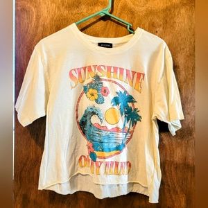 Zutter crop sunshine tee size large